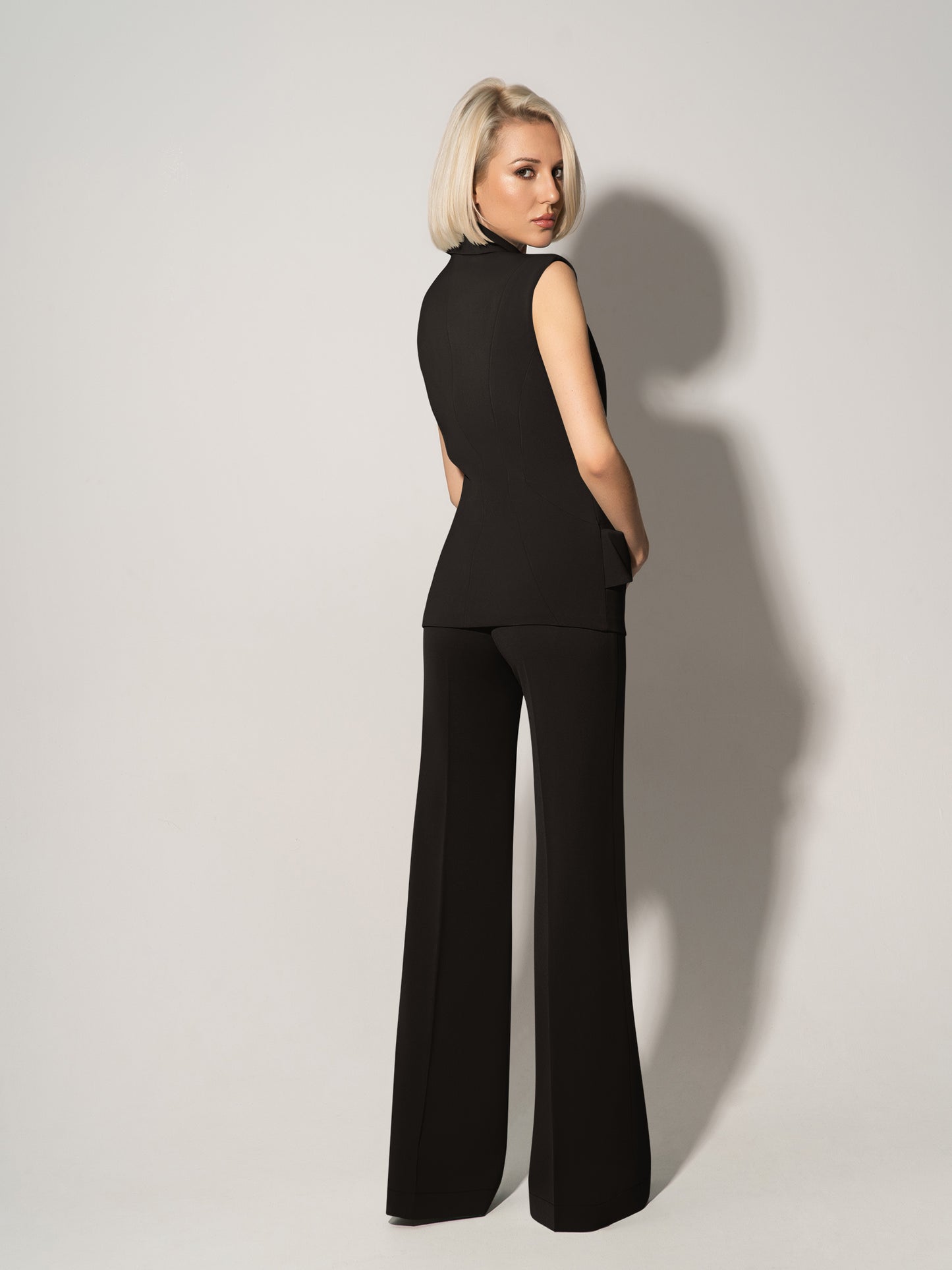 Tailored Fit Suiting Vest - Black