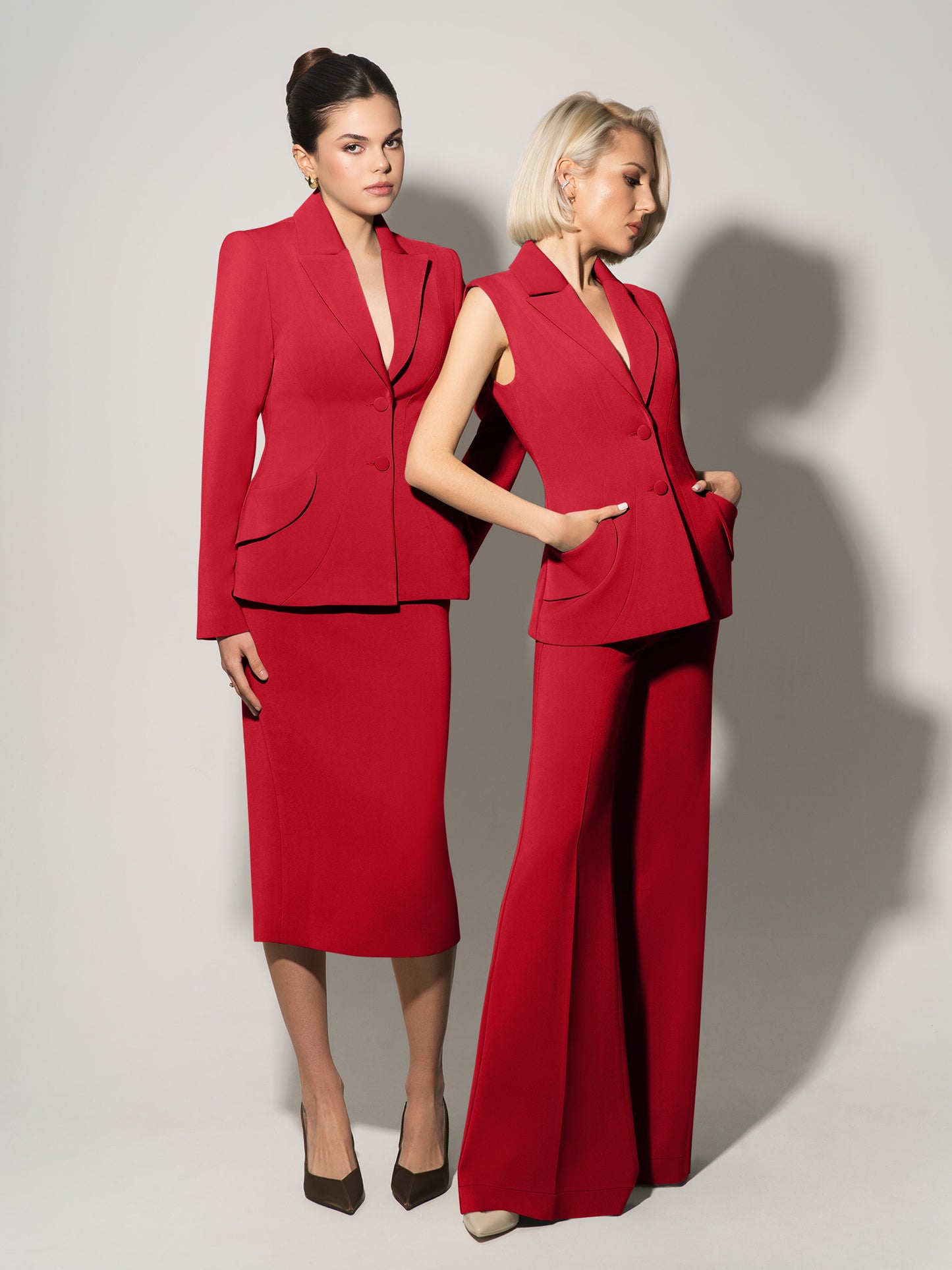 Tailored Fit Suiting Vest - Fierce Red