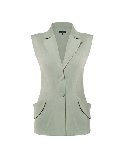 Tailored Fit Suiting Vest - Light Green
