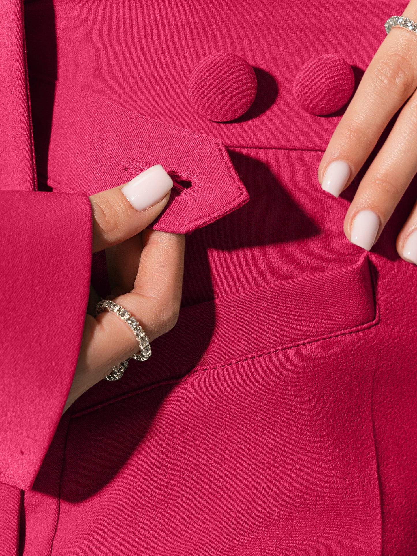 Tailored Fit Suiting Vest & Trousers Set - Hot Pink