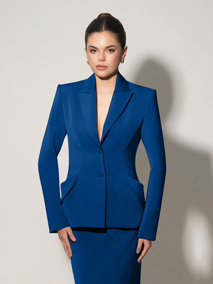 Tailored Fit Suiting Blazer - Azure Blue