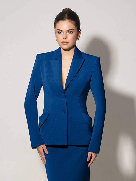 Tailored Fit Suiting Blazer - Azure Blue