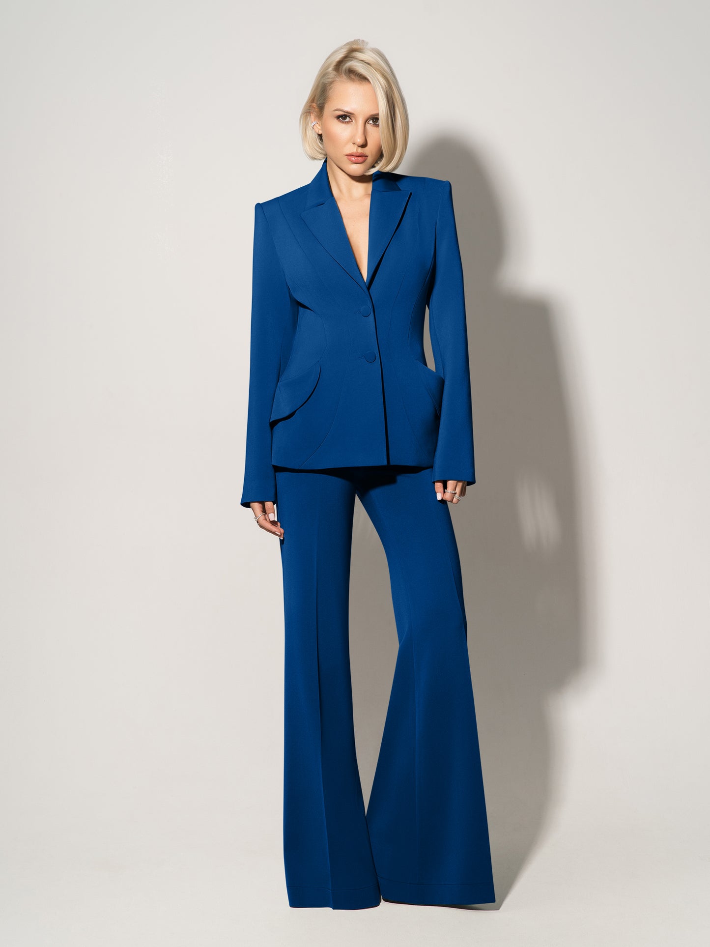Tailored Fit Suiting Blazer - Azure Blue