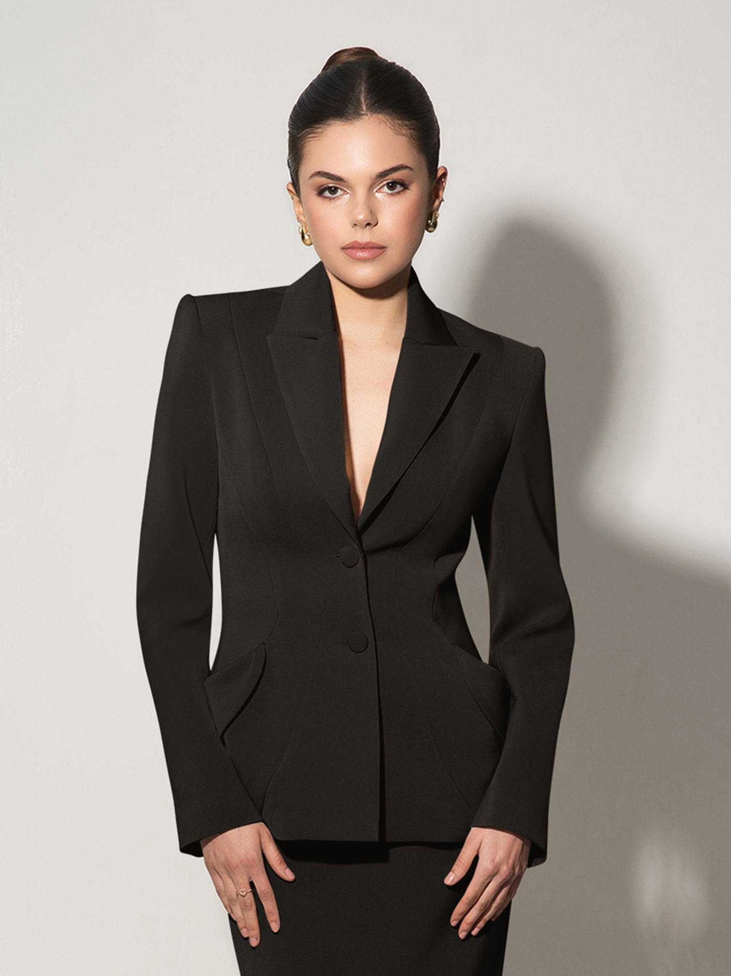 Tailored Fit Suiting Blazer - Black