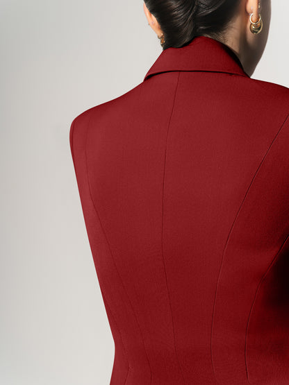 Tailored Fit Suiting Blazer - Burgundy