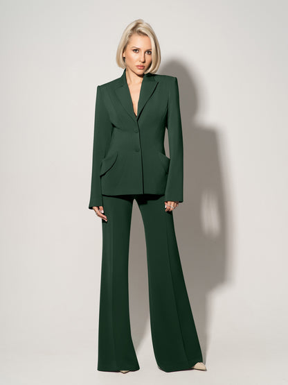 Tailored Fit Suiting Blazer - Dark Green