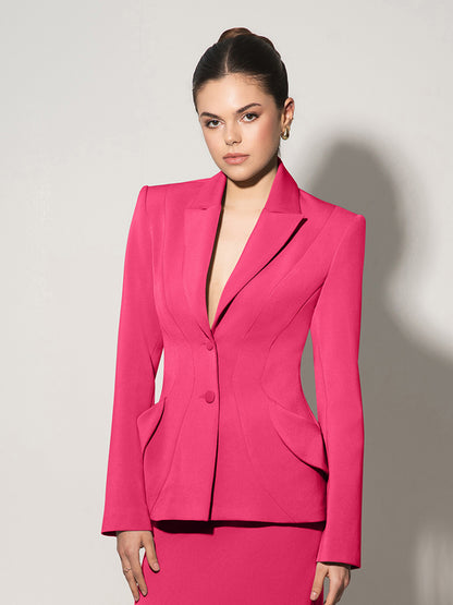 Tailored Fit Suiting Blazer - Hot Pink