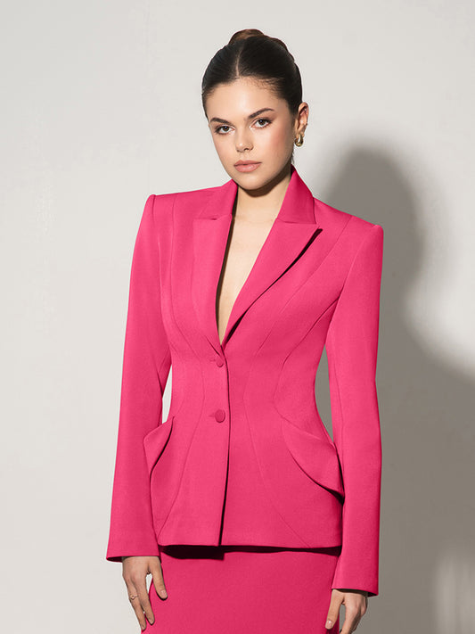 Tailored Fit Suiting Blazer - Hot Pink