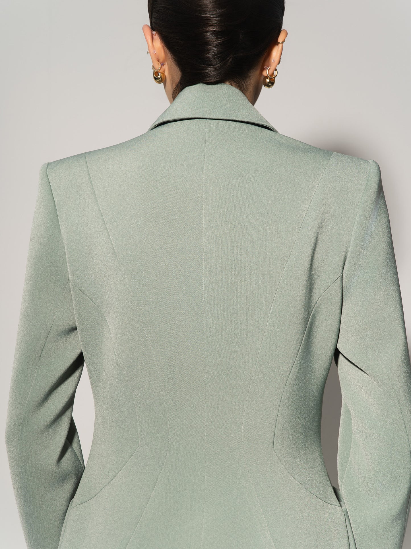 Tailored Fit Suiting Blazer & Trousers Suit - Light Green