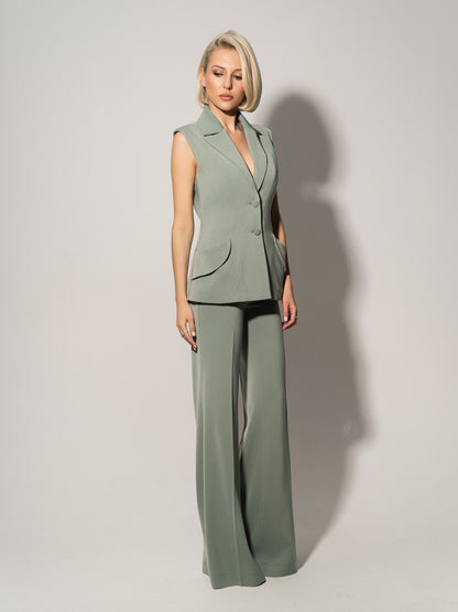 Tailored Fit Suiting Vest - Light Green