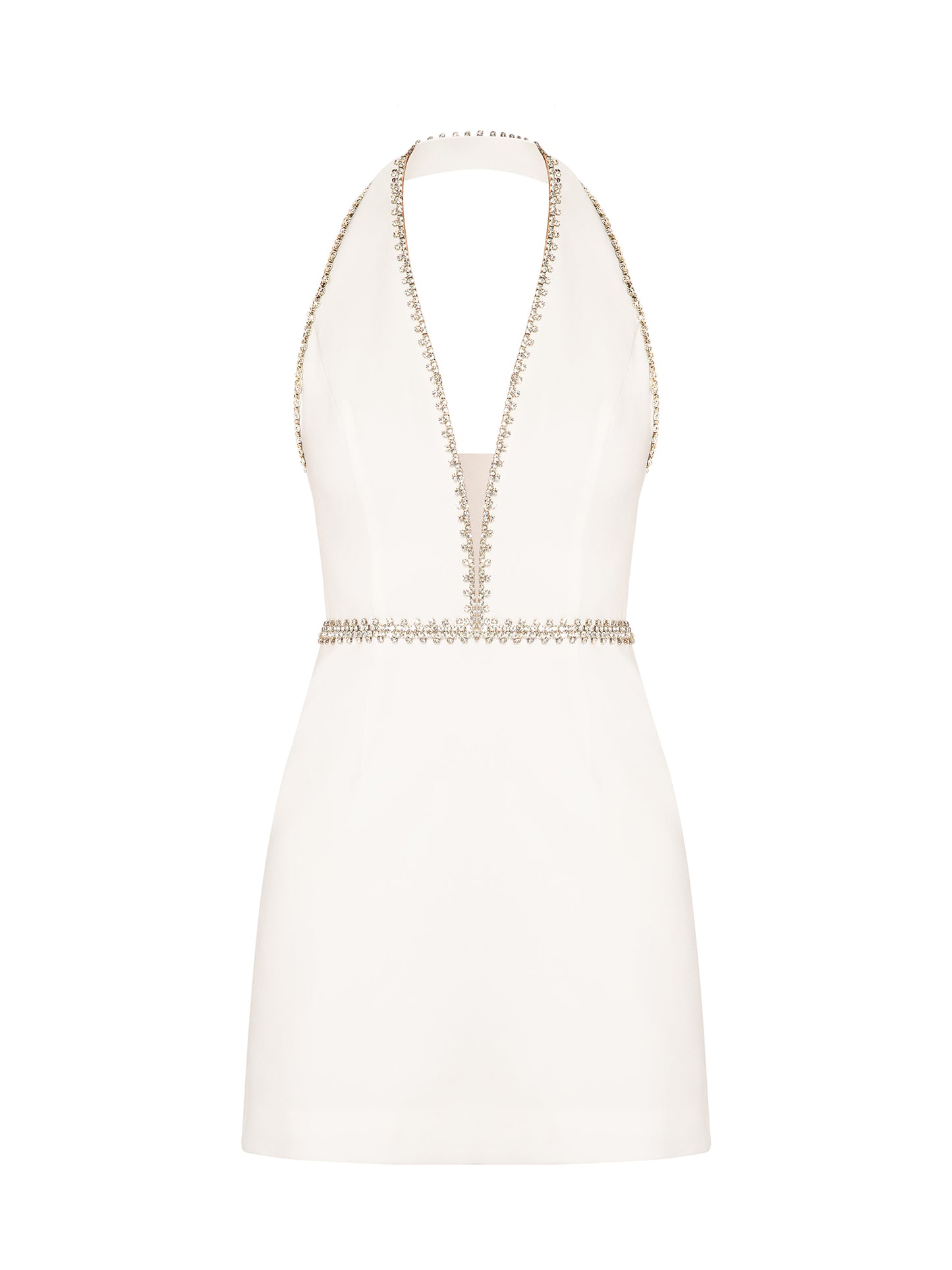 Tender Love Crystal-Embellished Mini Dress - Pearl White