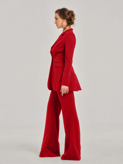 Fierce Red Timeless Power Suit by Tia Dorraine Women's Luxury Fashion Designer Clothing Brand