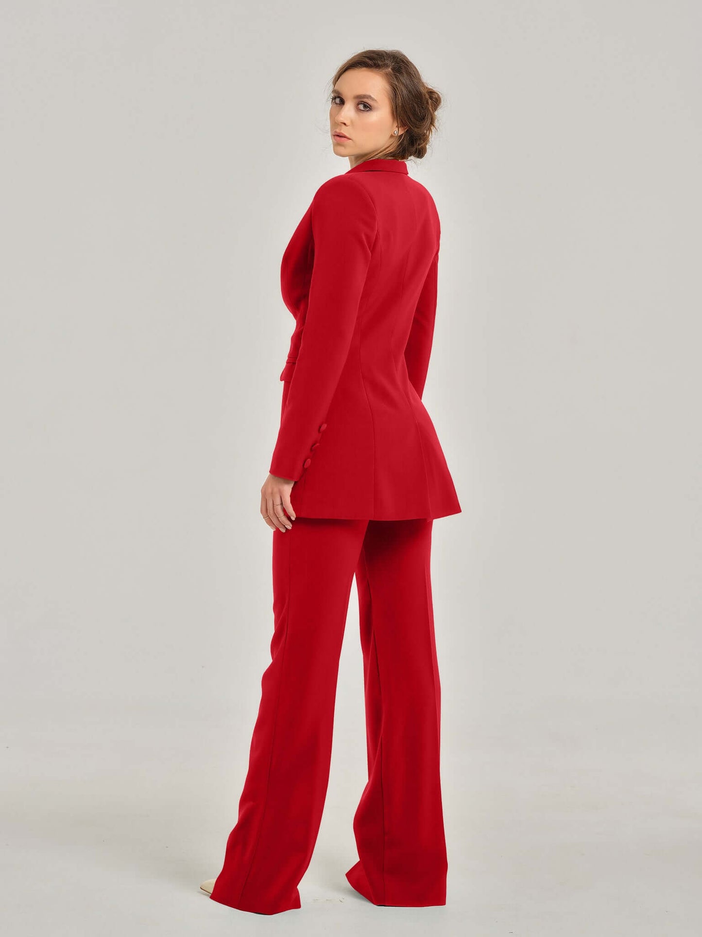 Fierce Red Timeless Power Suit by Tia Dorraine Women's Luxury Fashion Designer Clothing Brand