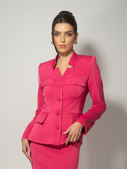 Time for Romance Tailored Blazer - Hot Pink