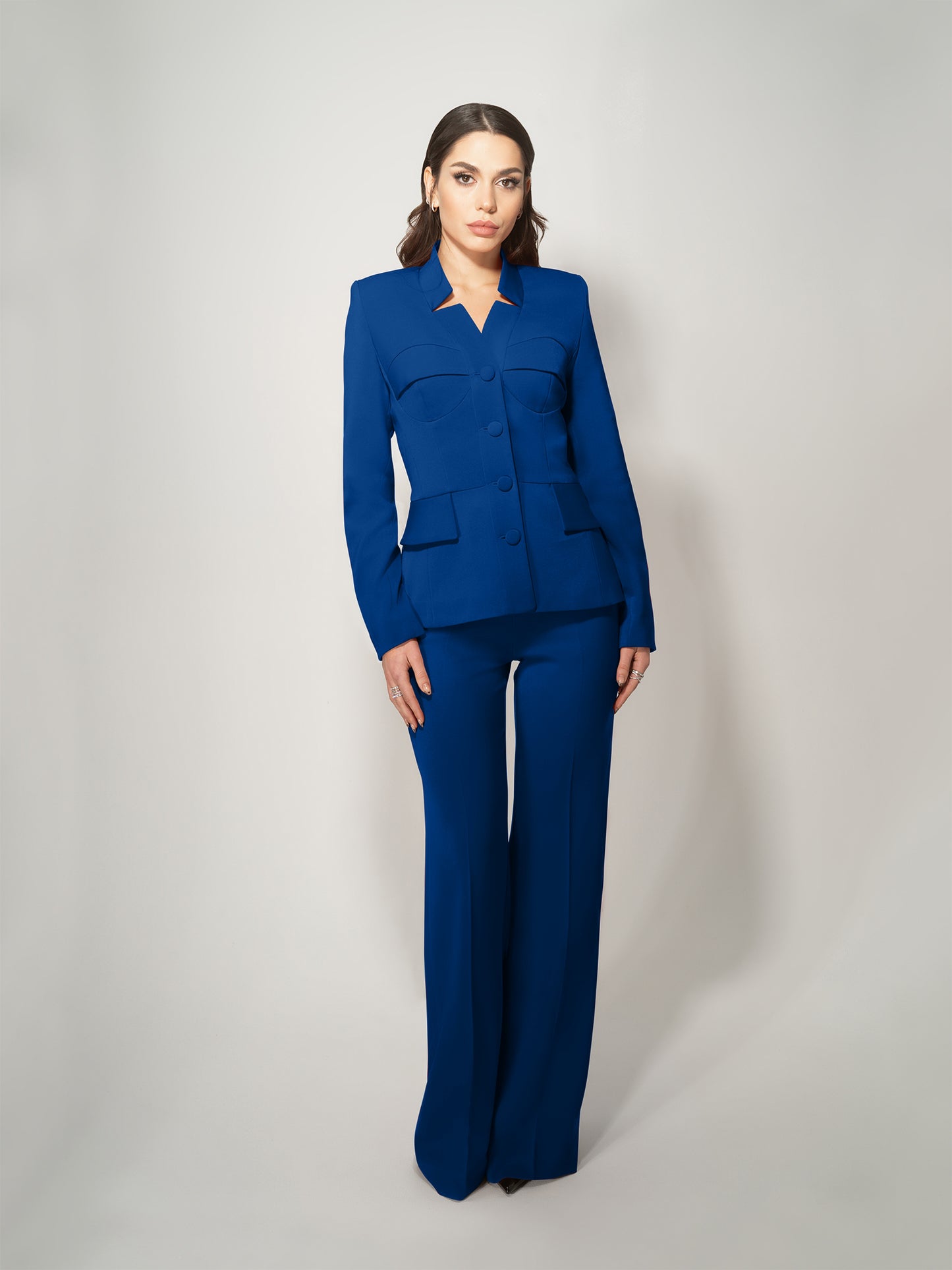 Time for Romance Tailored Suit - Azure Blue