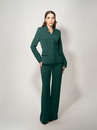 Time for Romance Tailored Suit - Dark Green