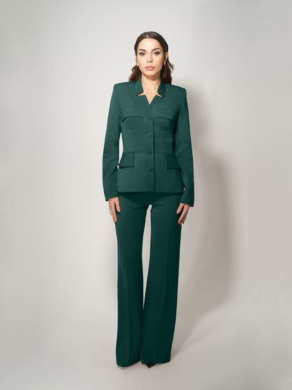 Time for Romance Tailored Suit - Dark Green