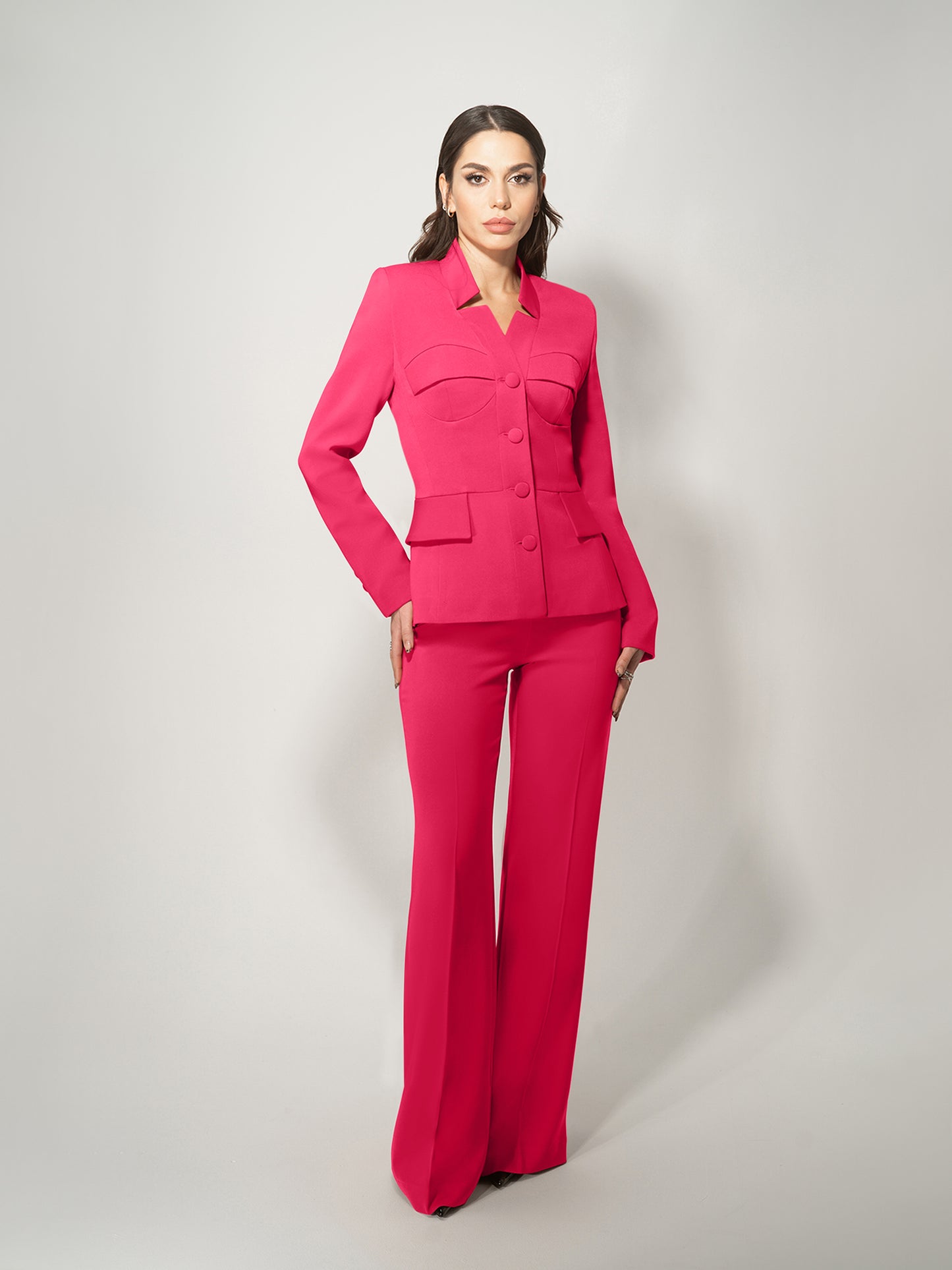 Time for Romance Tailored Suit - Hot Pink