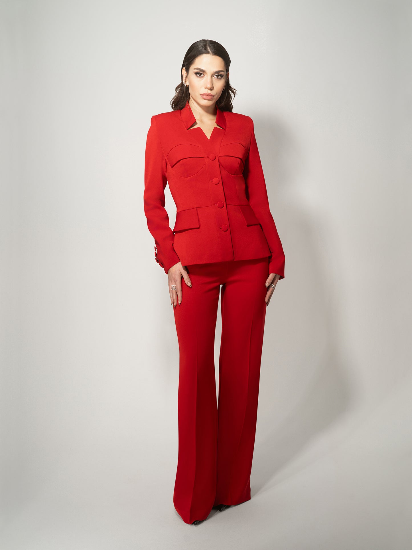 Time for Romance Tailored Blazer - Fierce Red