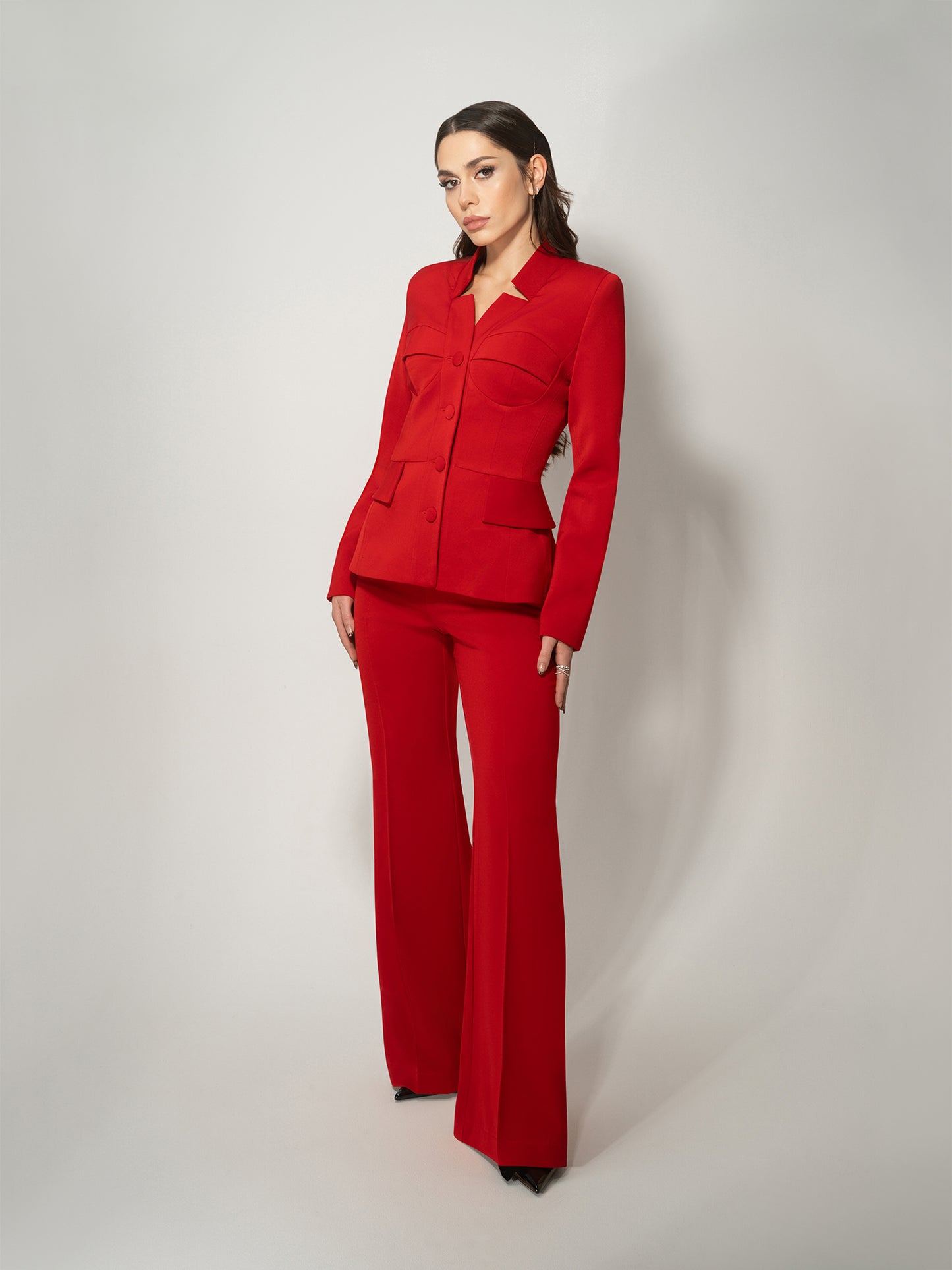 Time for Romance Tailored Blazer - Fierce Red