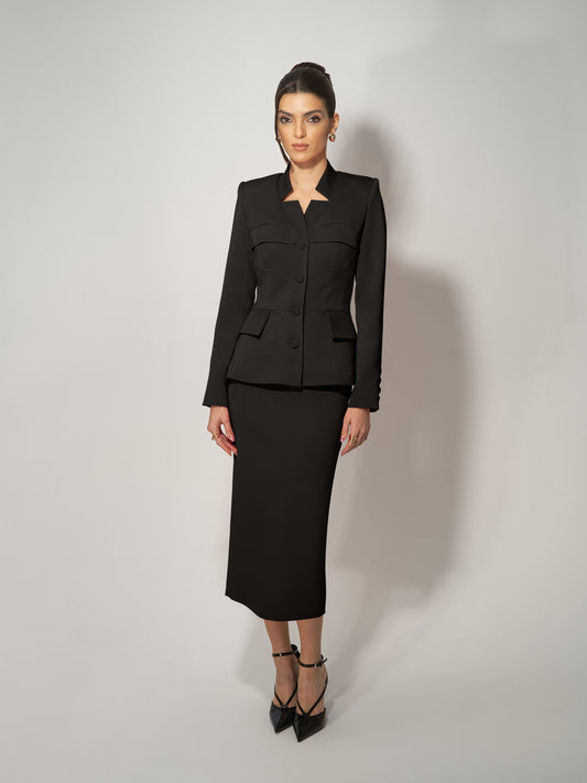 Time for Romance Tailored Blazer - Black