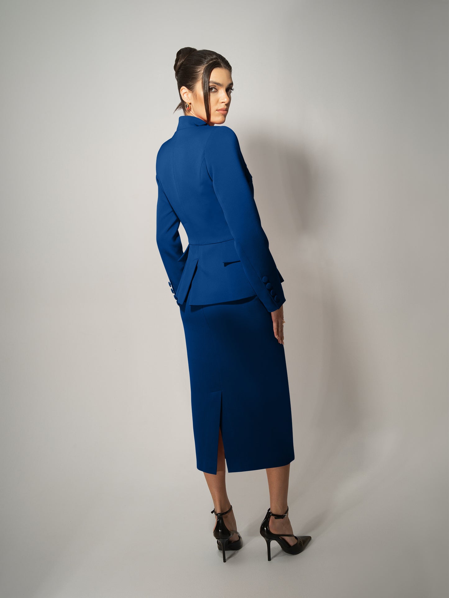 Time for Romance Blazer & Skirt Suit - Azure Blue