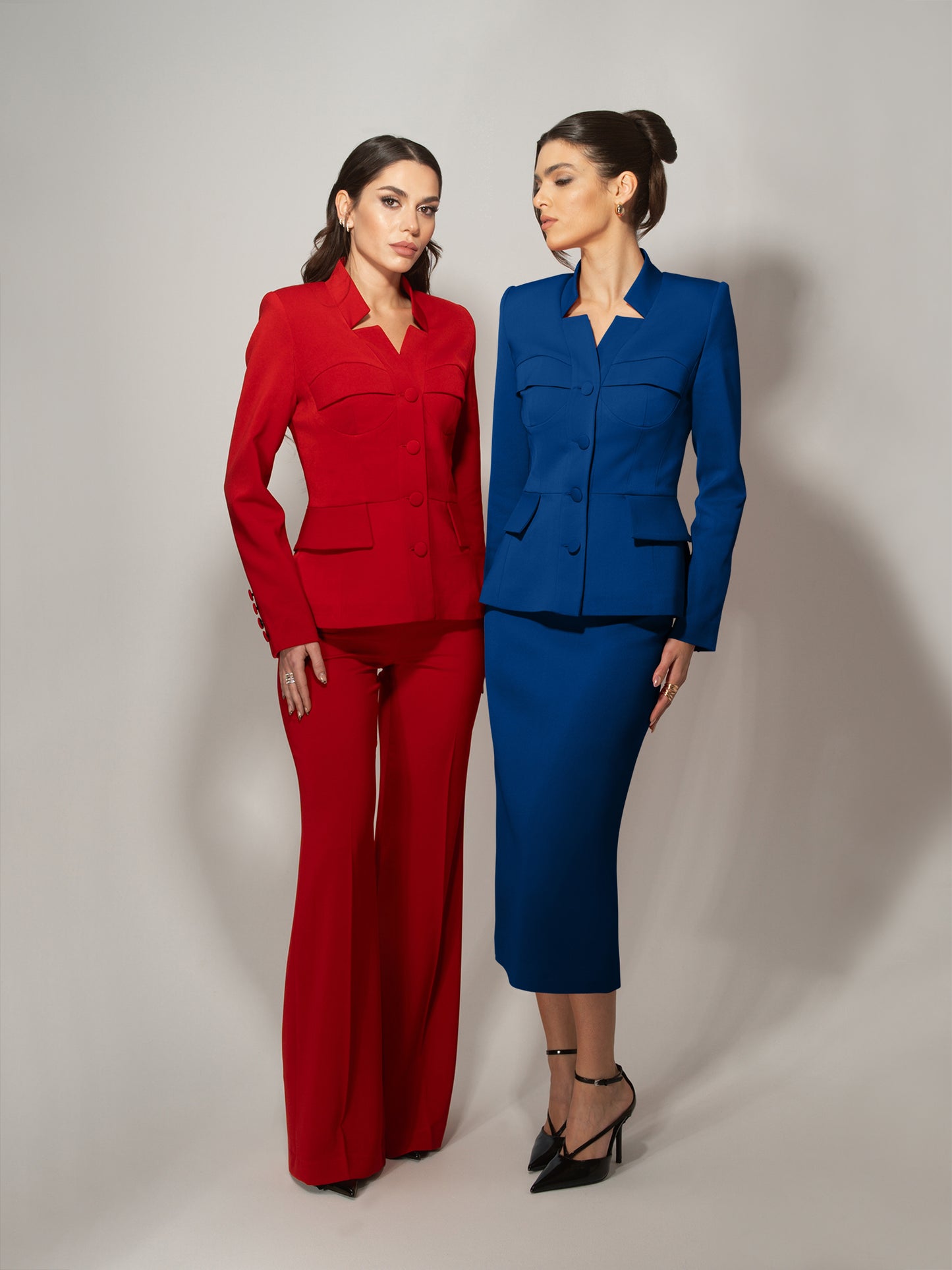 Time for Romance Blazer & Skirt Suit - Azure Blue