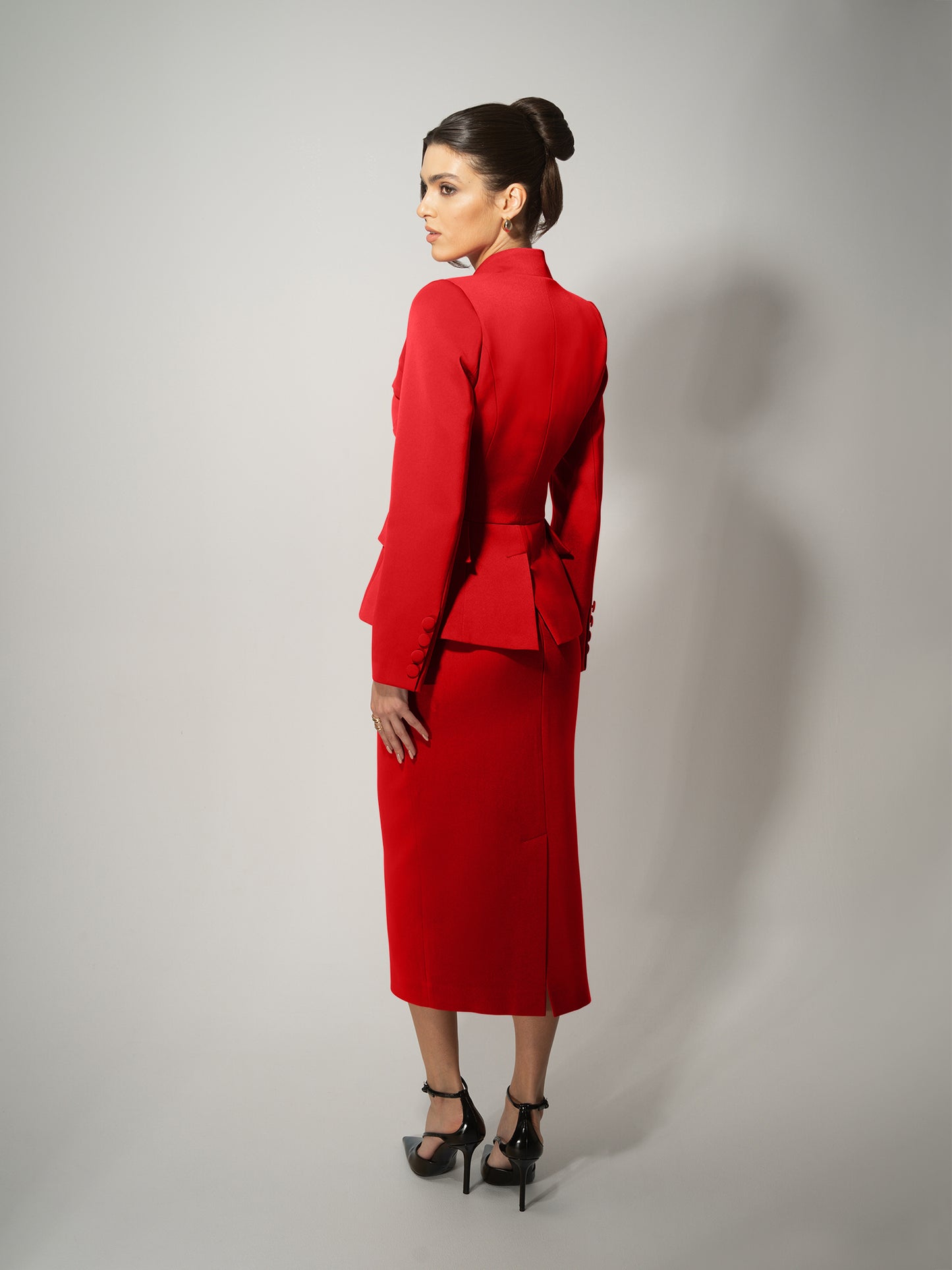 Time for Romance Blazer & Skirt Suit - Fierce Red