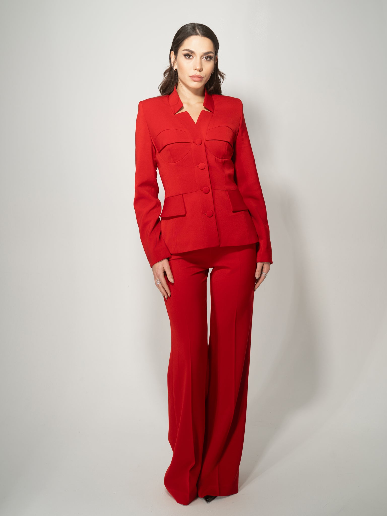 Time for Romance Tailored Blazer - Fierce Red by Tia Dorraine Women's Luxury Fashion Designer Clothing Brand