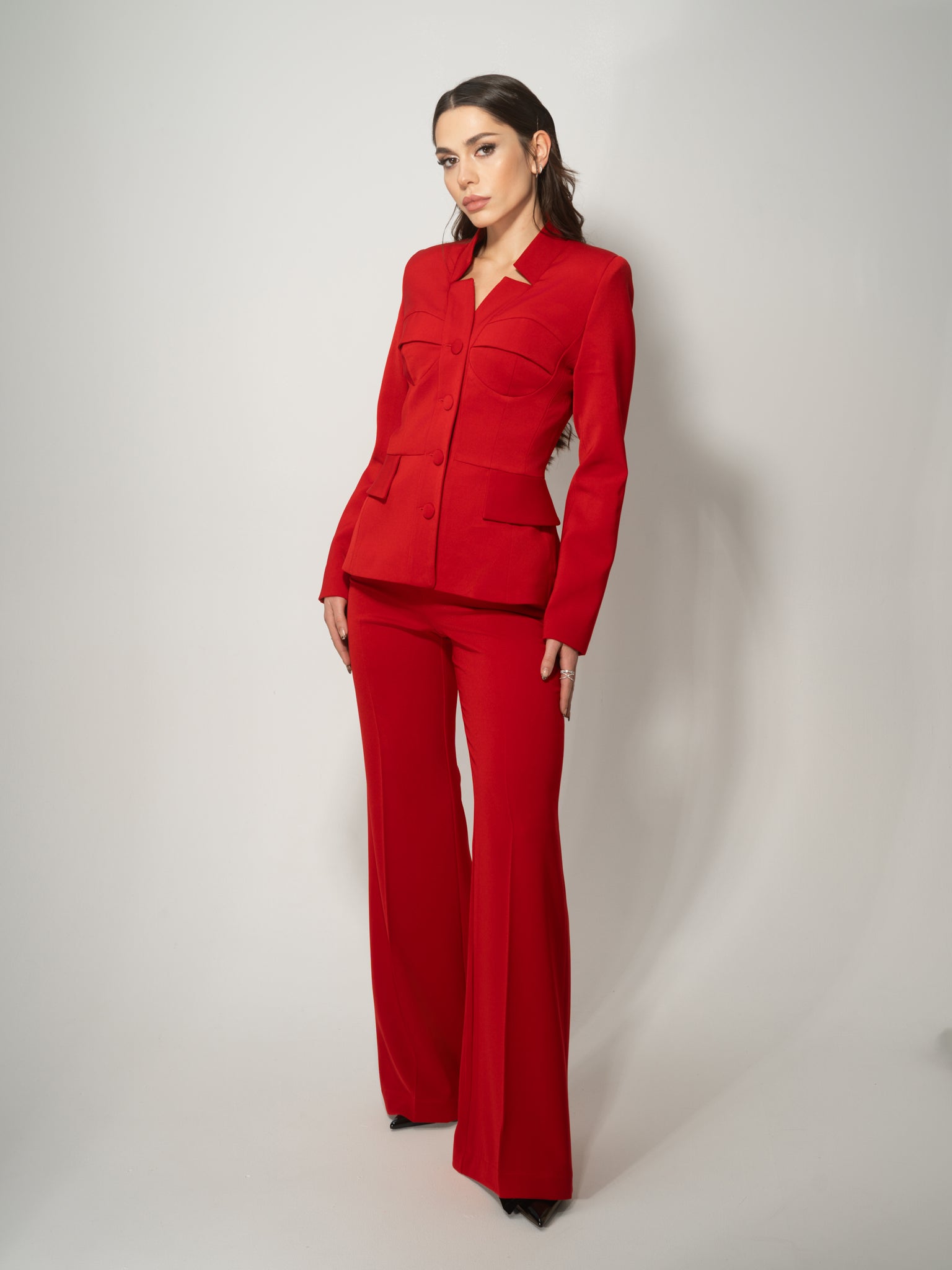 Time for Romance Tailored Blazer - Fierce Red by Tia Dorraine Women's Luxury Fashion Designer Clothing Brand