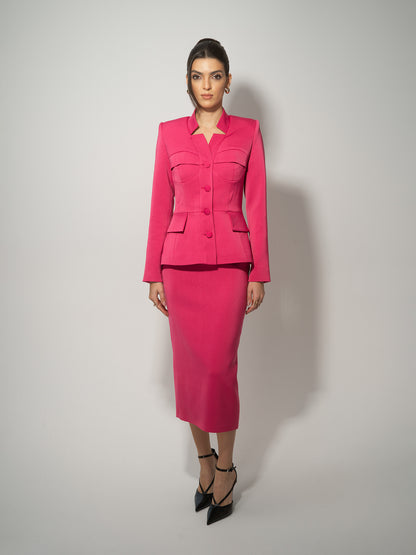 Time for Romance Tailored Blazer - Hot Pink by Tia Dorraine Women's Luxury Fashion Designer Clothing Brand