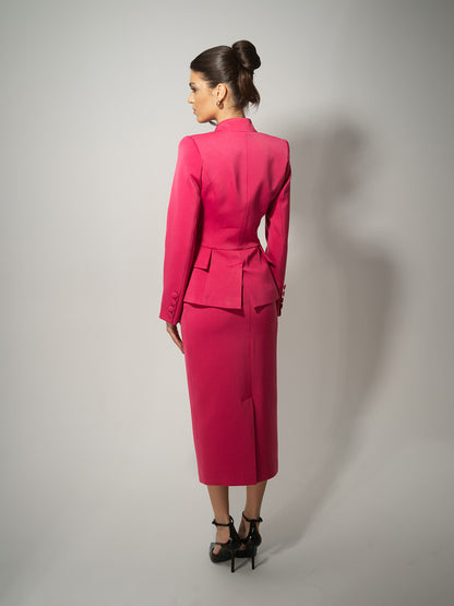 Time for Romance Tailored Blazer - Hot Pink by Tia Dorraine Women's Luxury Fashion Designer Clothing Brand