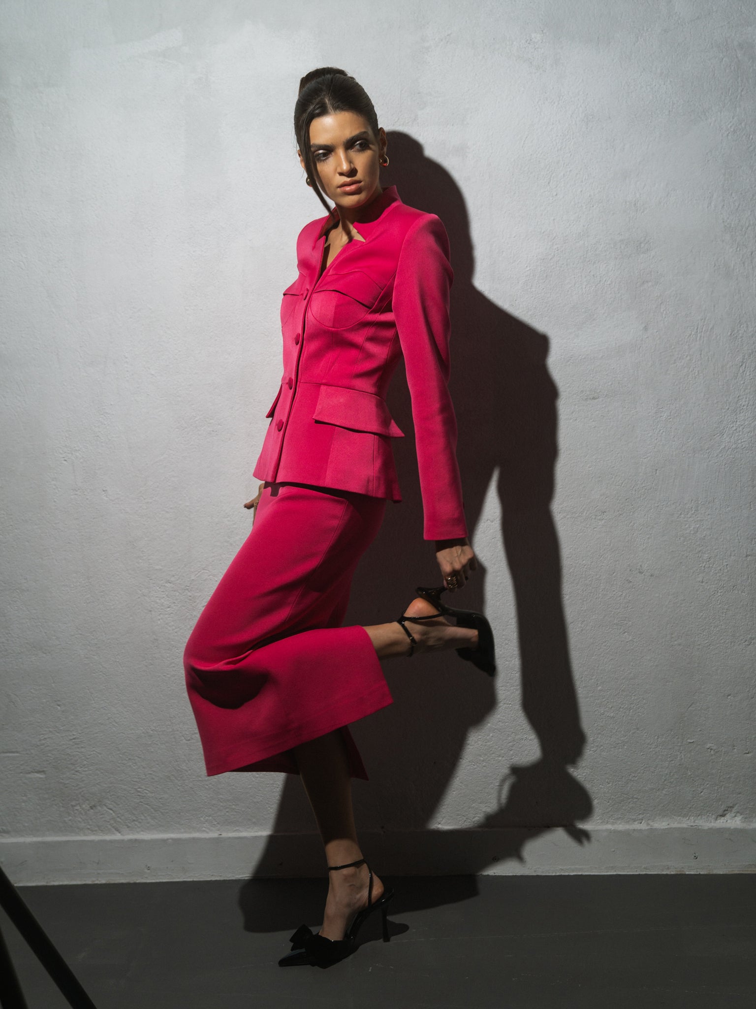 Time for Romance Tailored Blazer - Hot Pink by Tia Dorraine Women's Luxury Fashion Designer Clothing Brand