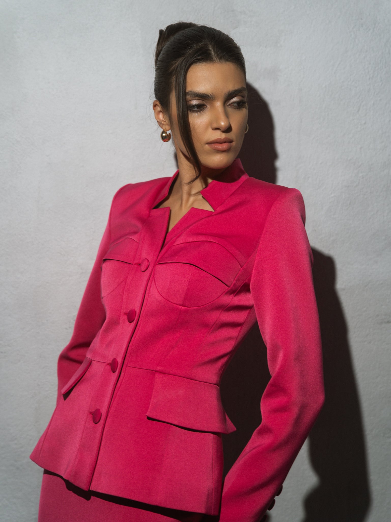 Time for Romance Tailored Blazer - Hot Pink by Tia Dorraine Women's Luxury Fashion Designer Clothing Brand