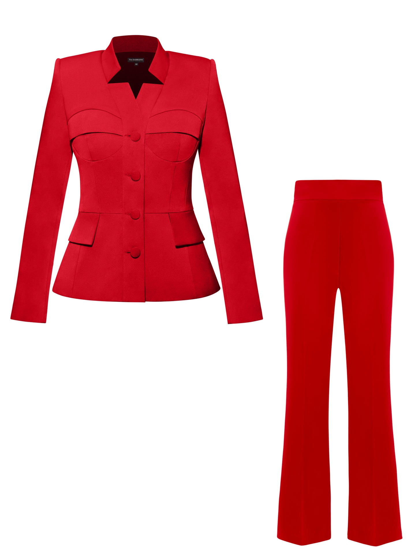 Time for Romance Tailored Suit - Fierce Red by Tia Dorraine Women's Luxury Fashion Designer Clothing Brand