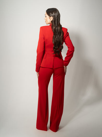 Time for Romance Tailored Suit - Fierce Red by Tia Dorraine Women's Luxury Fashion Designer Clothing Brand