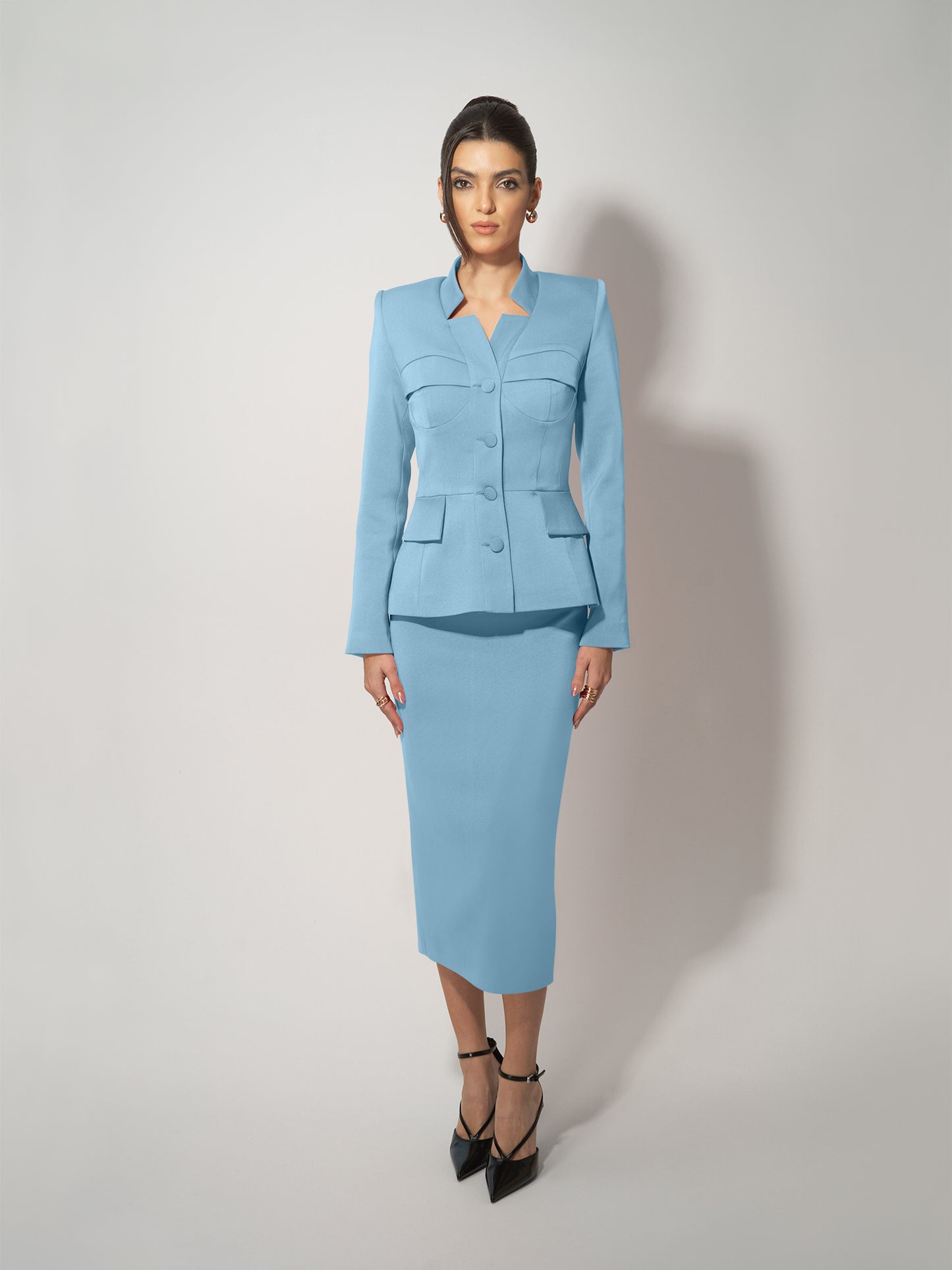 Time for Romance Tailored Blazer - Light Blue