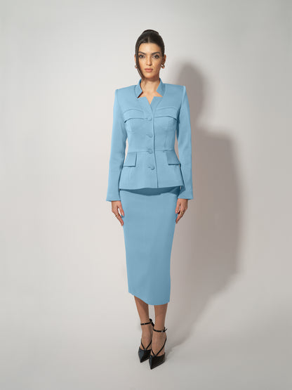 Time for Romance Tailored Blazer - Light Blue