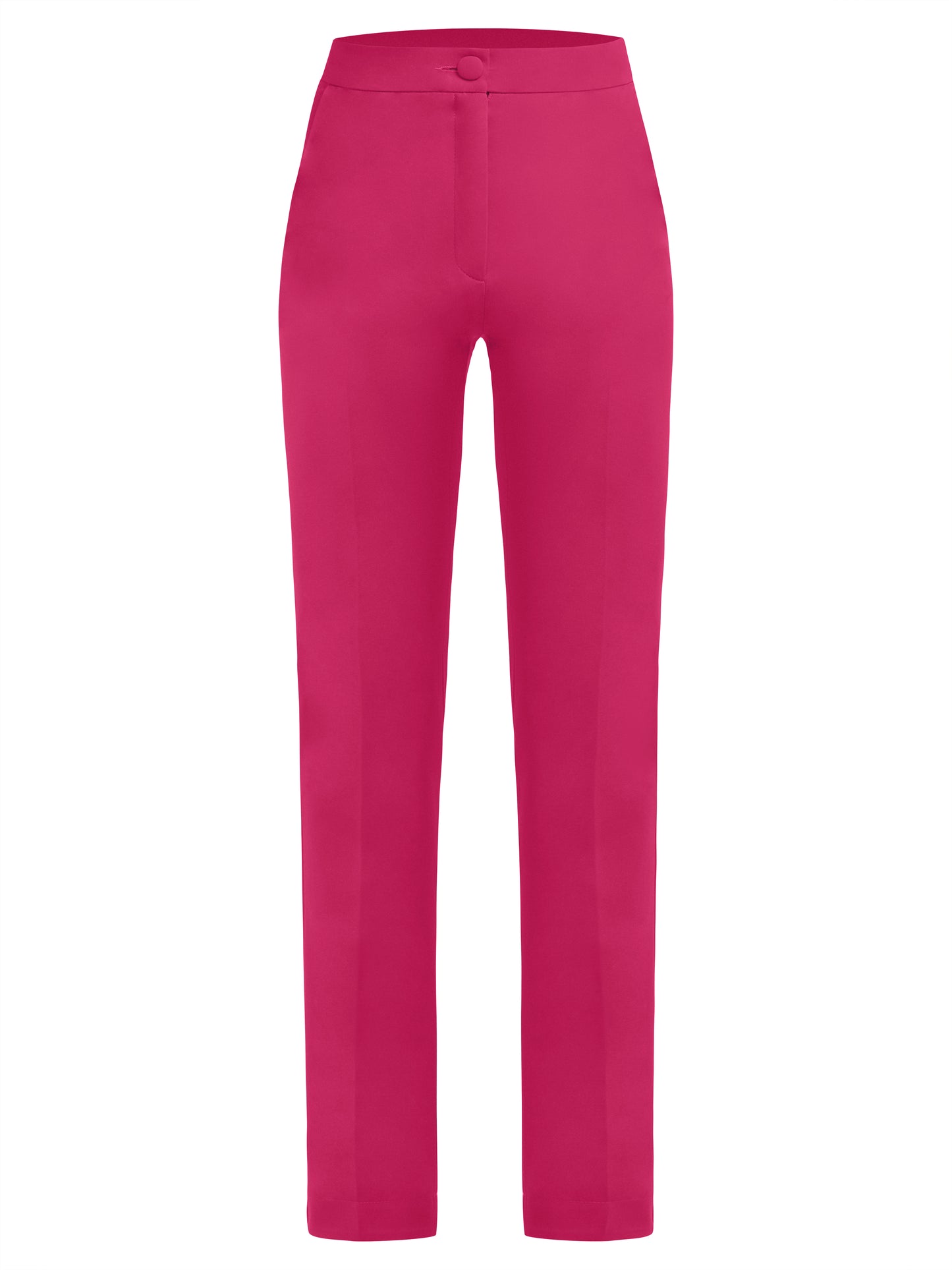 Illusion Straight-Leg Slim Trousers - Hot Pink