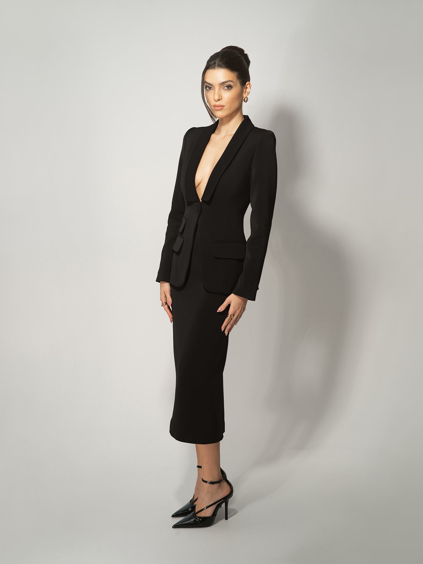 Vision Tailored Blazer & Skirt Suit by Tia Dorraine Women's Luxury Fashion Designer Clothing Brand