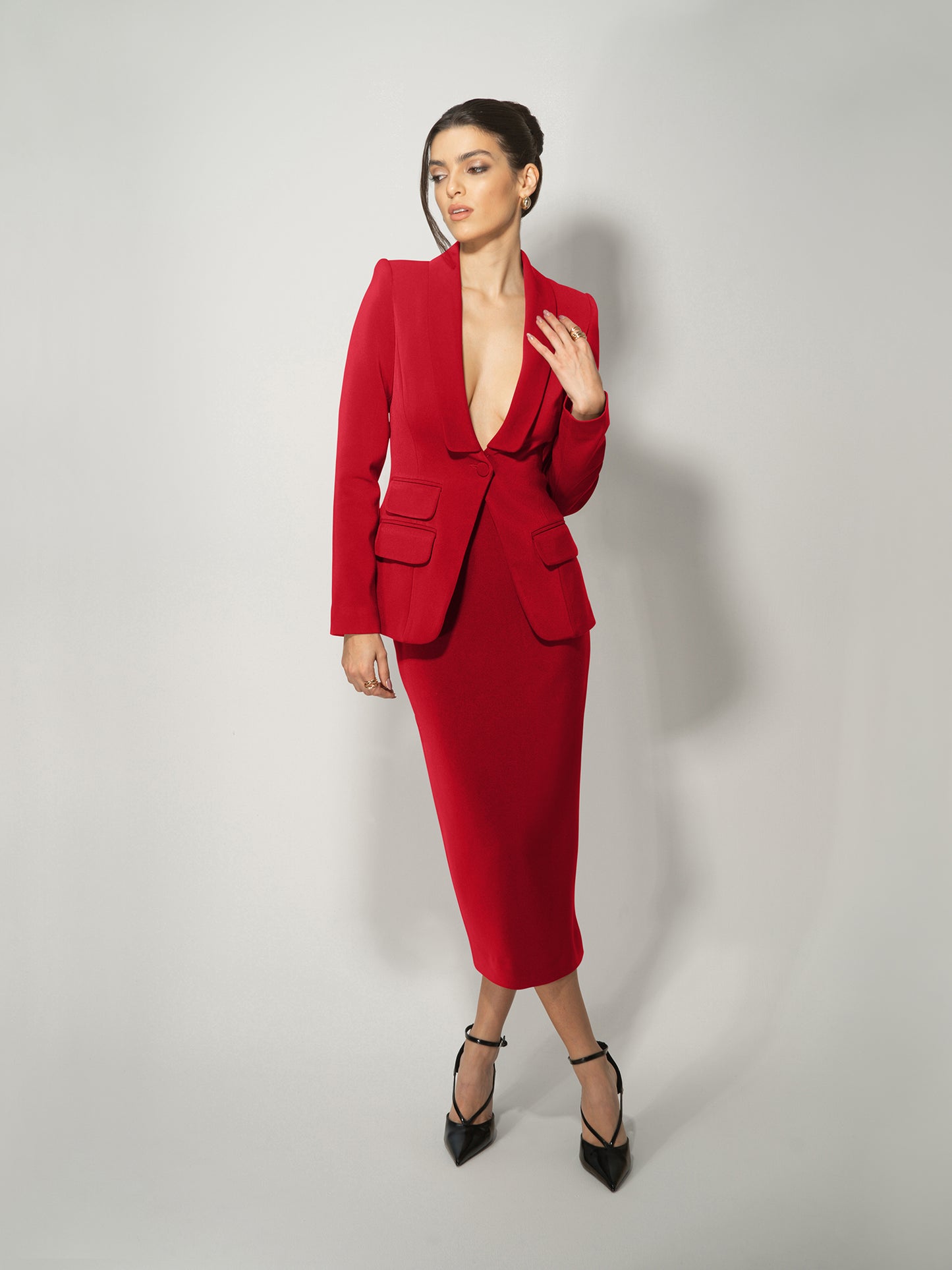 Vision Tailored Blazer & Skirt Suit by Tia Dorraine Women's Luxury Fashion Designer Clothing Brand