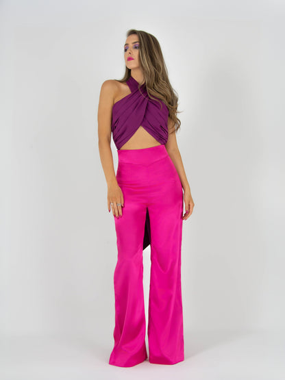 Wild Dream Satin Trousers - Pink by Tia Dorraine Women's Luxury Fashion Designer Clothing Brand