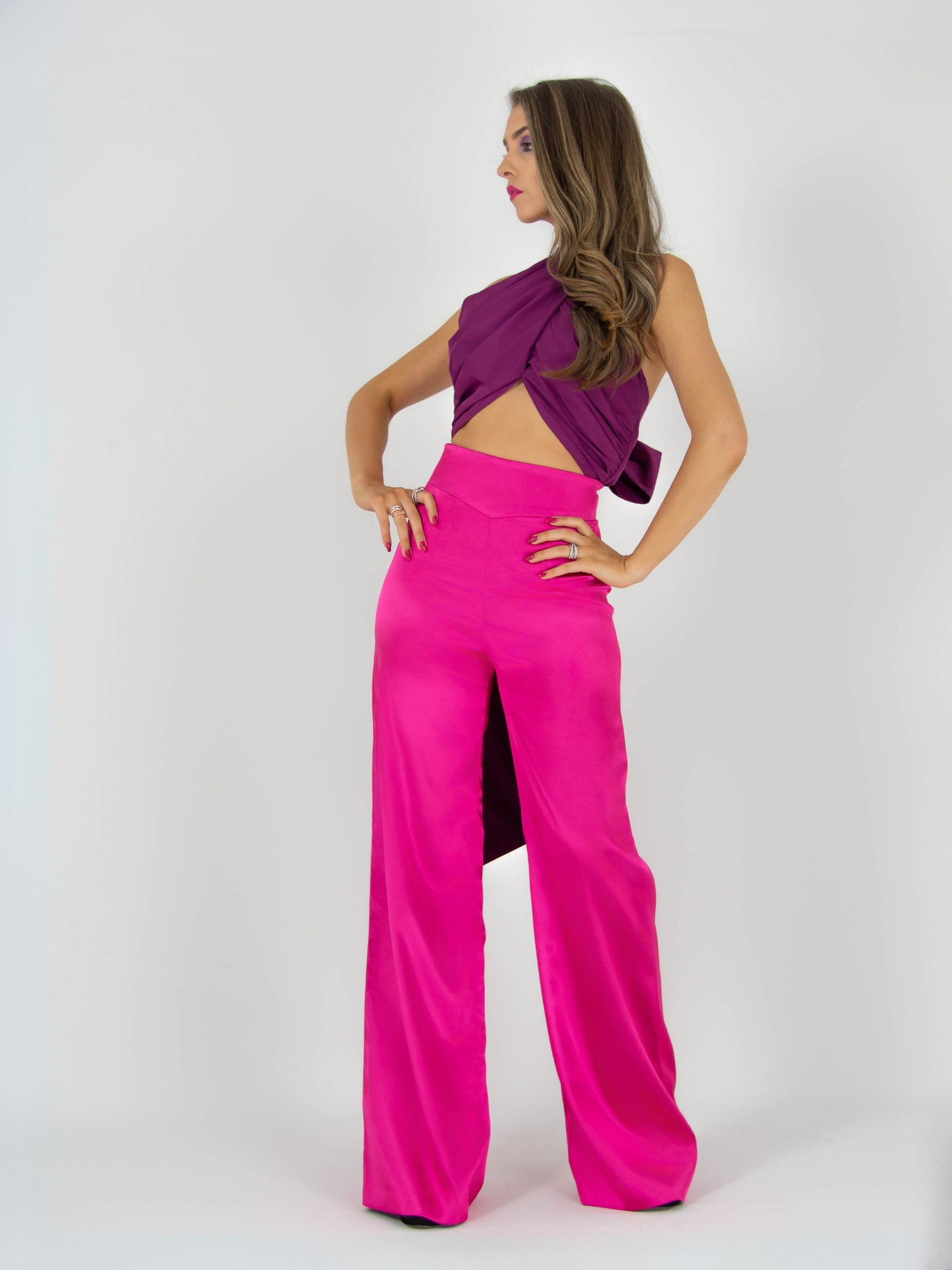 Wild Dream Satin Trousers - Pink by Tia Dorraine Women's Luxury Fashion Designer Clothing Brand