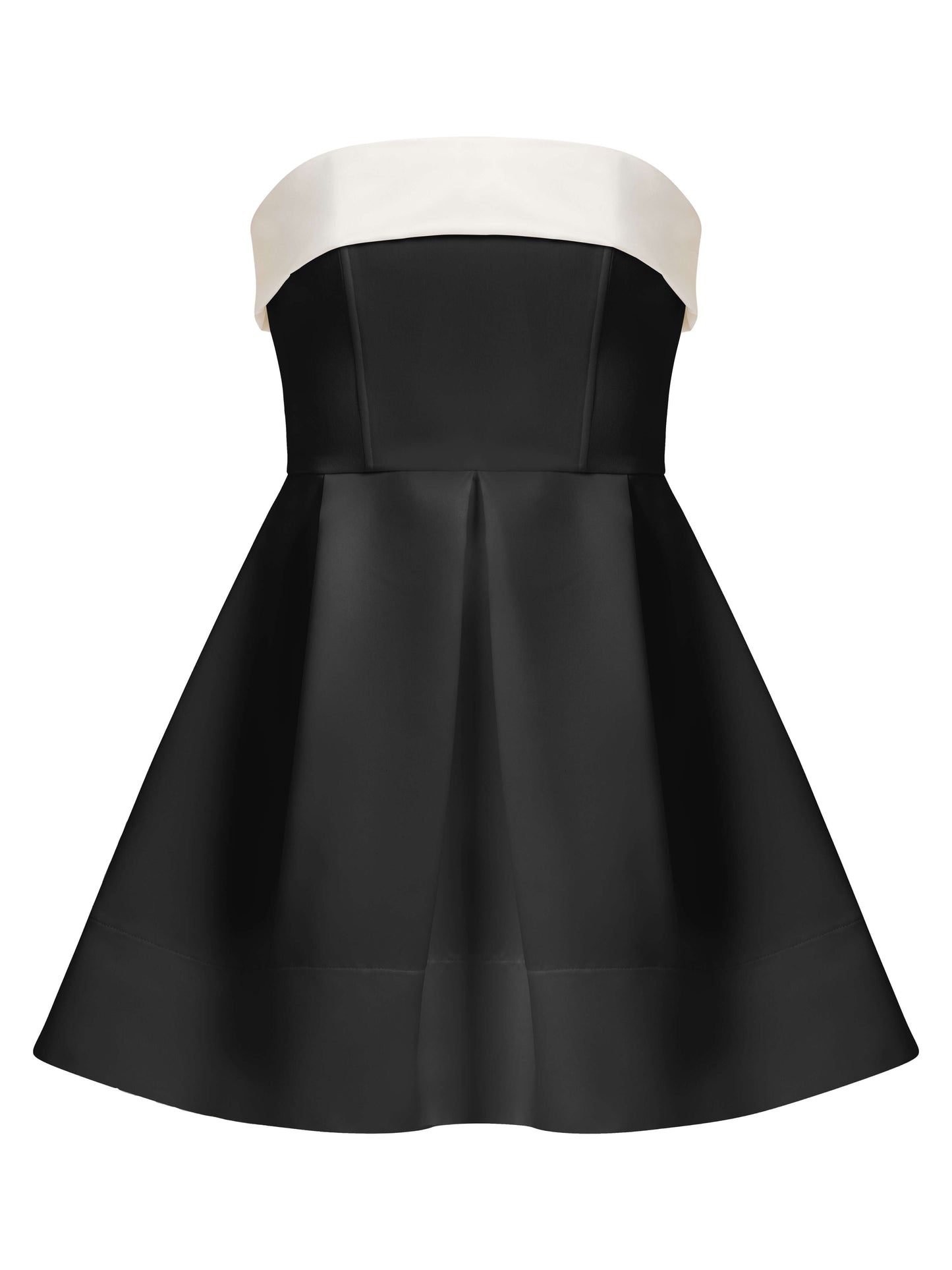 Wild Flower Flared Satin Mini Dress - Black & White by Tia Dorraine Women's Luxury Fashion Designer Clothing Brand