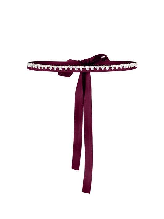 Crystal-Embellished Belt - Dark Purple
