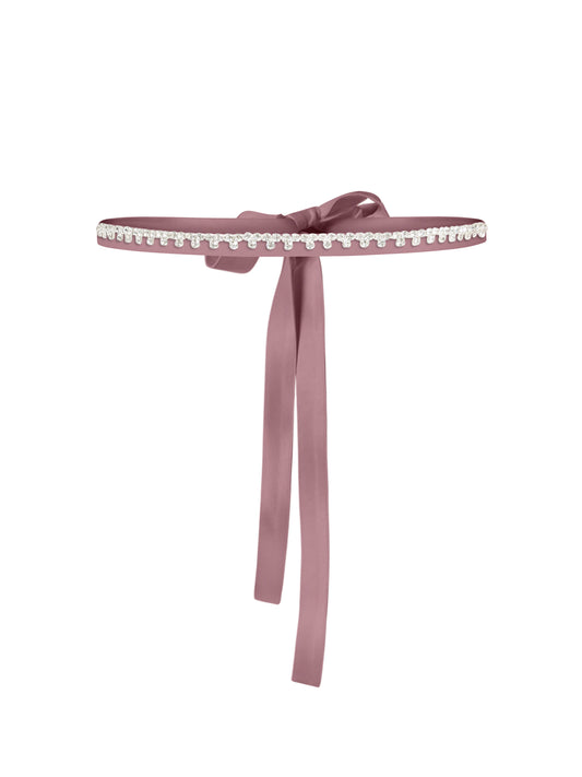 Crystal-Embellished Belt - Light Purple
