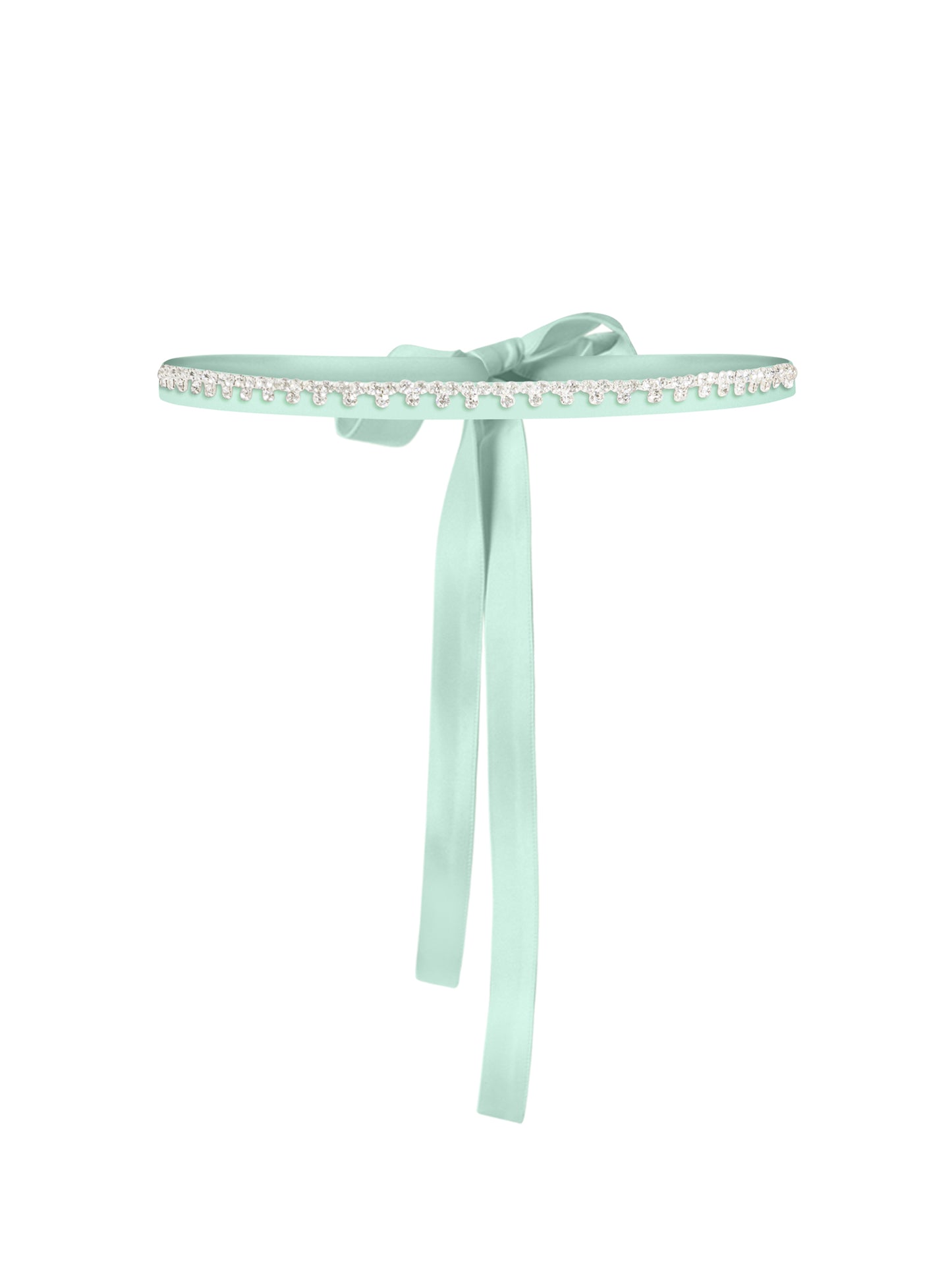 Crystal-Embellished Belt - Mint Green