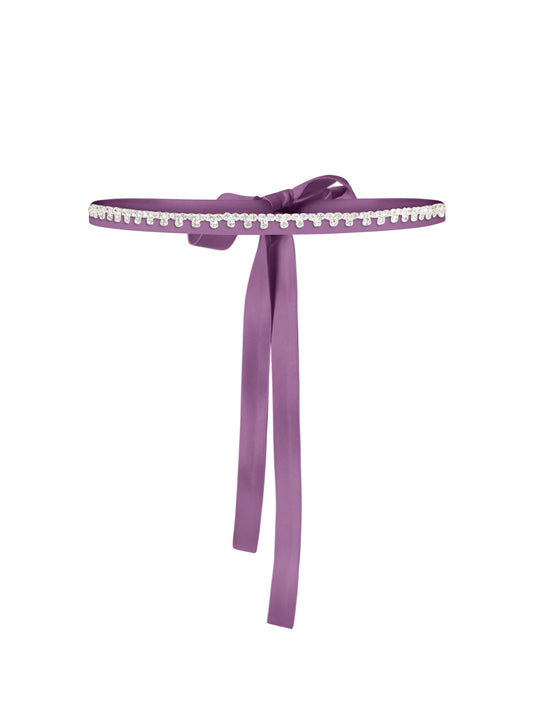Crystal-Embellished Belt - Purple