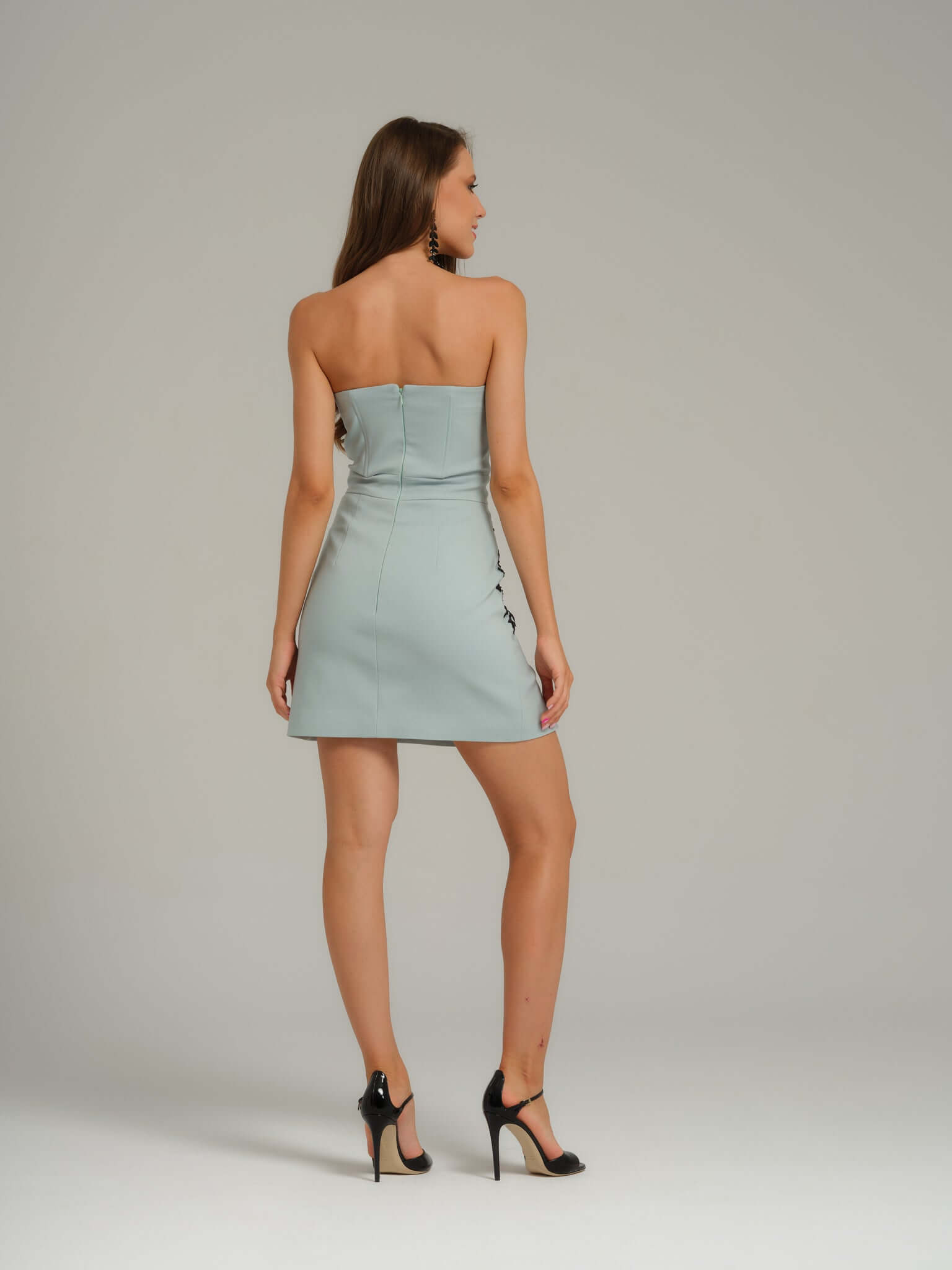 Fantasy Embroidered Mini Dress - Light Blue by Tia Dorraine Women's Luxury Fashion Designer Clothing Brand