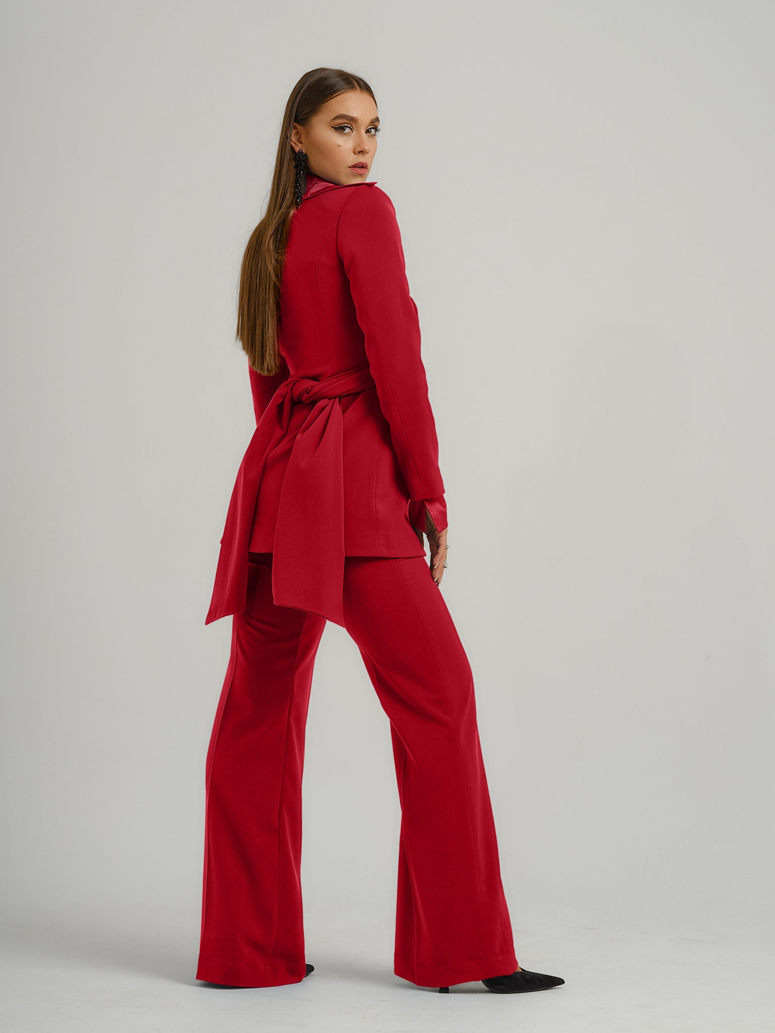 Nissa Single-breasted Suit with Flared Trousers Fuchsia | Cilento Designer  Wear